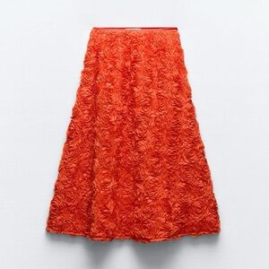 Zara Vibrant Red Rose skirt